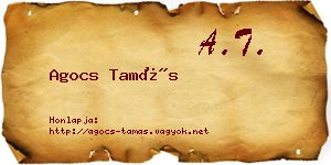 Agocs Tamás névjegykártya