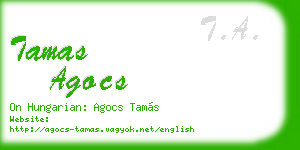 tamas agocs business card
